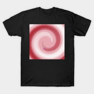 Swirl of Dark To Light Pink Stripes T-Shirt